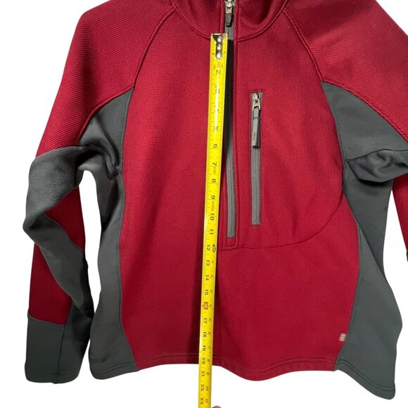 REI Co-Op Womens Waffle Fleece Pullover Jacket Large Magenta Red Gray Half-Zip - Picture 11 of 11